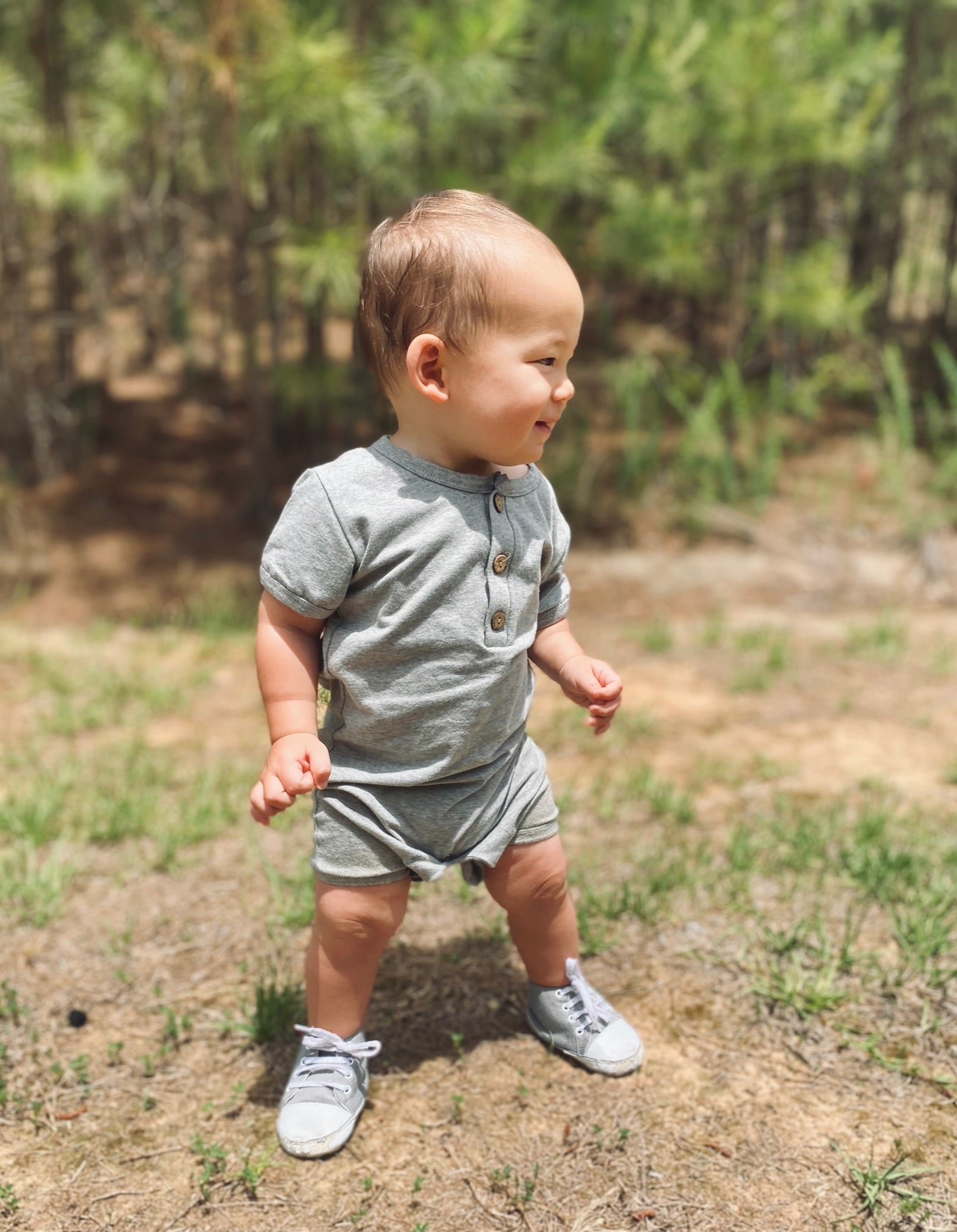 Austin Baby Toddler Romper: Gray