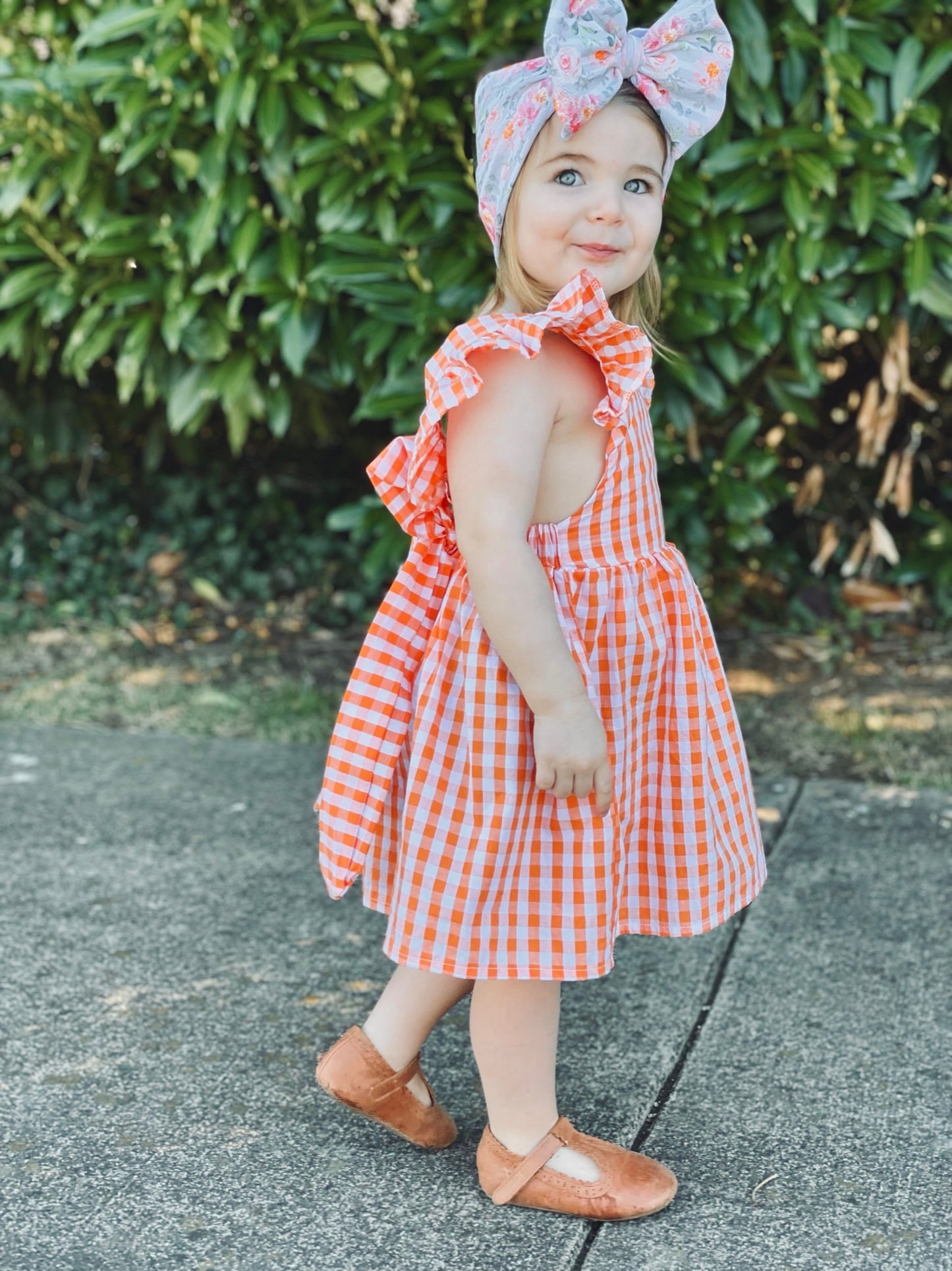 Caroline Dress: orange sunrise