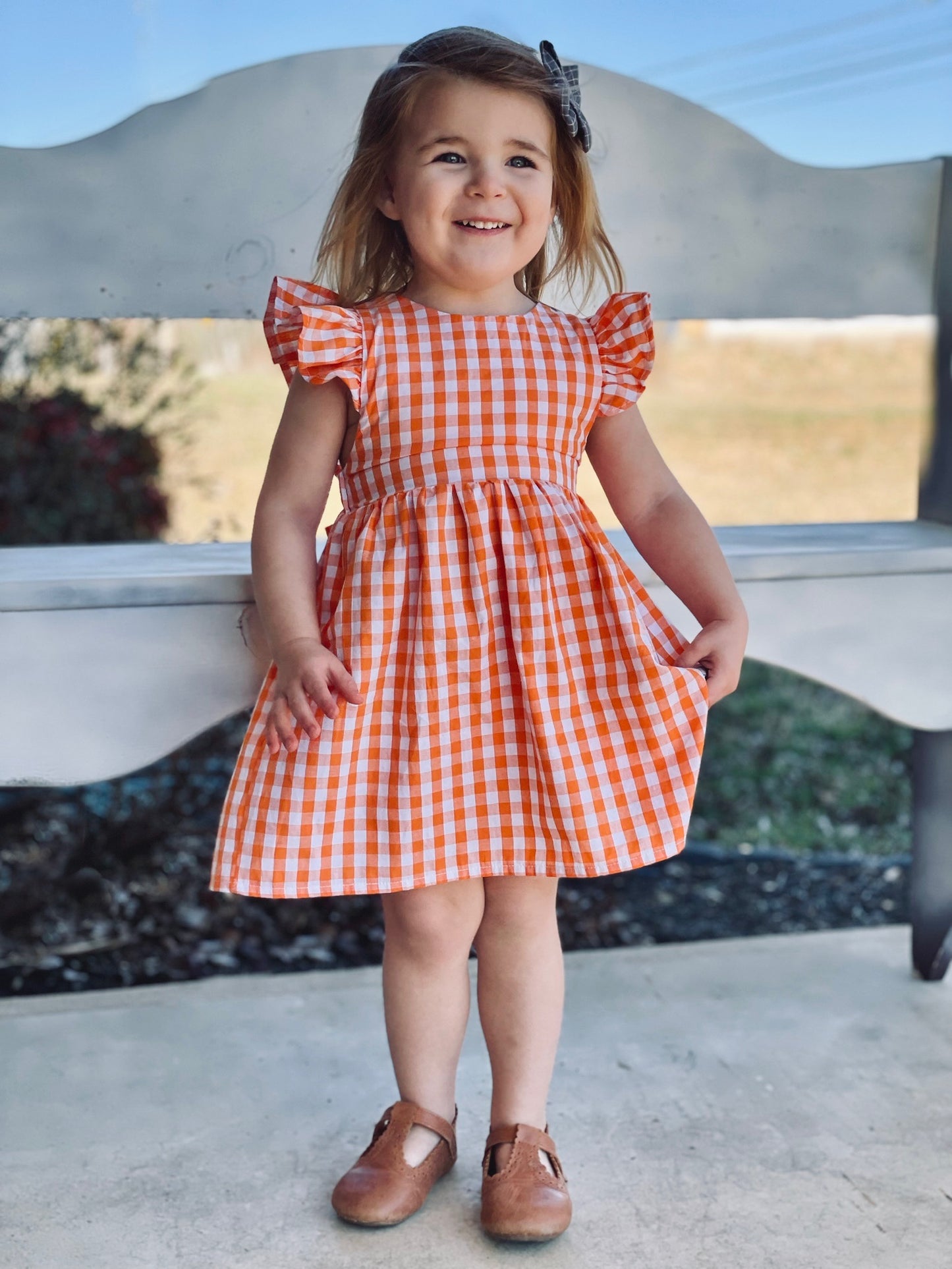 Caroline Dress: orange sunrise